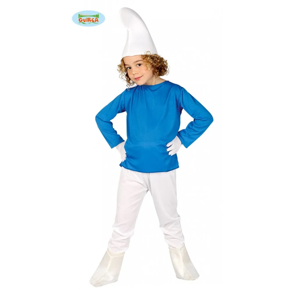 Puffo Costume Bambino Elfo 7/9  Carnevale Halloween