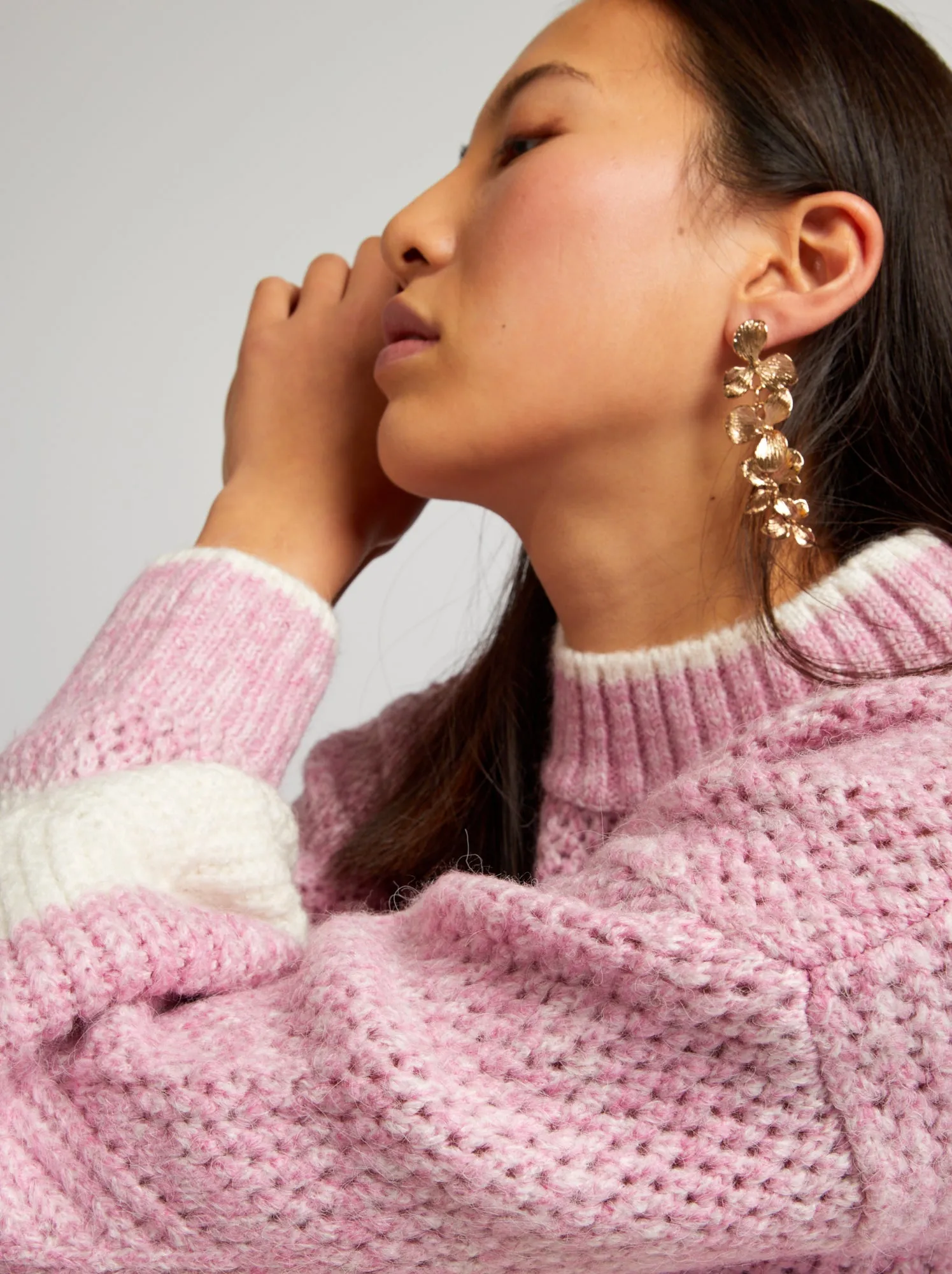 Pullover a maglia grossa - ROSA
