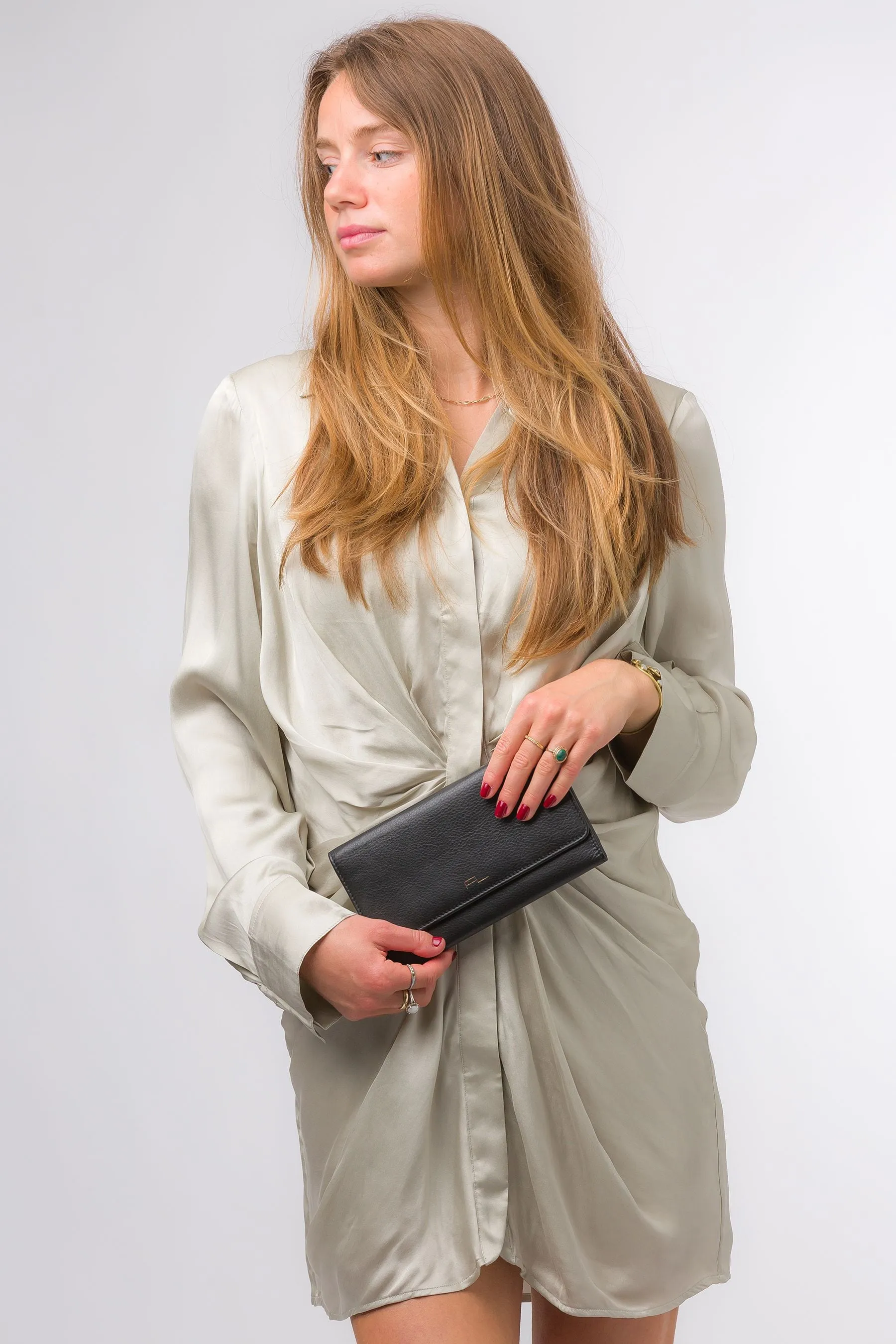 Pure Luxuries London - Saffron - Borsa - Pochette a tracolla in pelle nappa