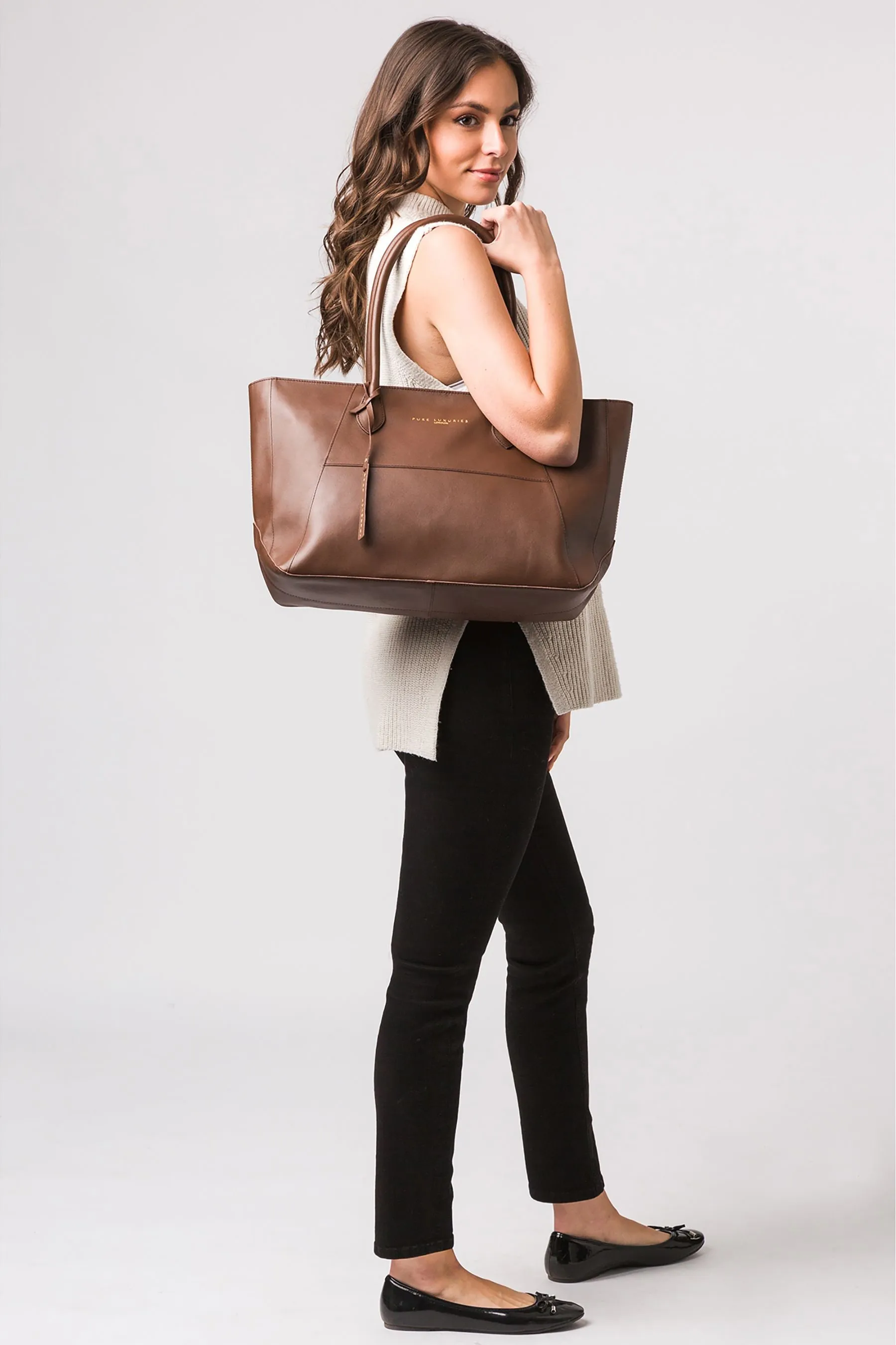 Pure Luxuries London - Storrington - Borsa tote in pelle con concia vegetale    