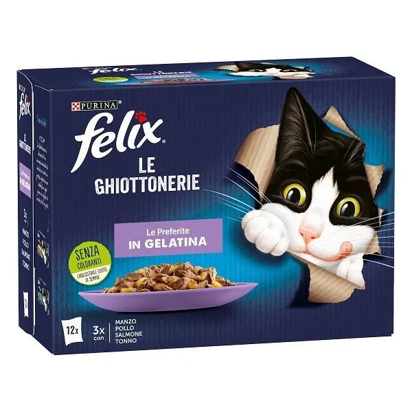 Purina Felix Le Ghiottonerie Le Preferite In Gelatina 12x85g 
