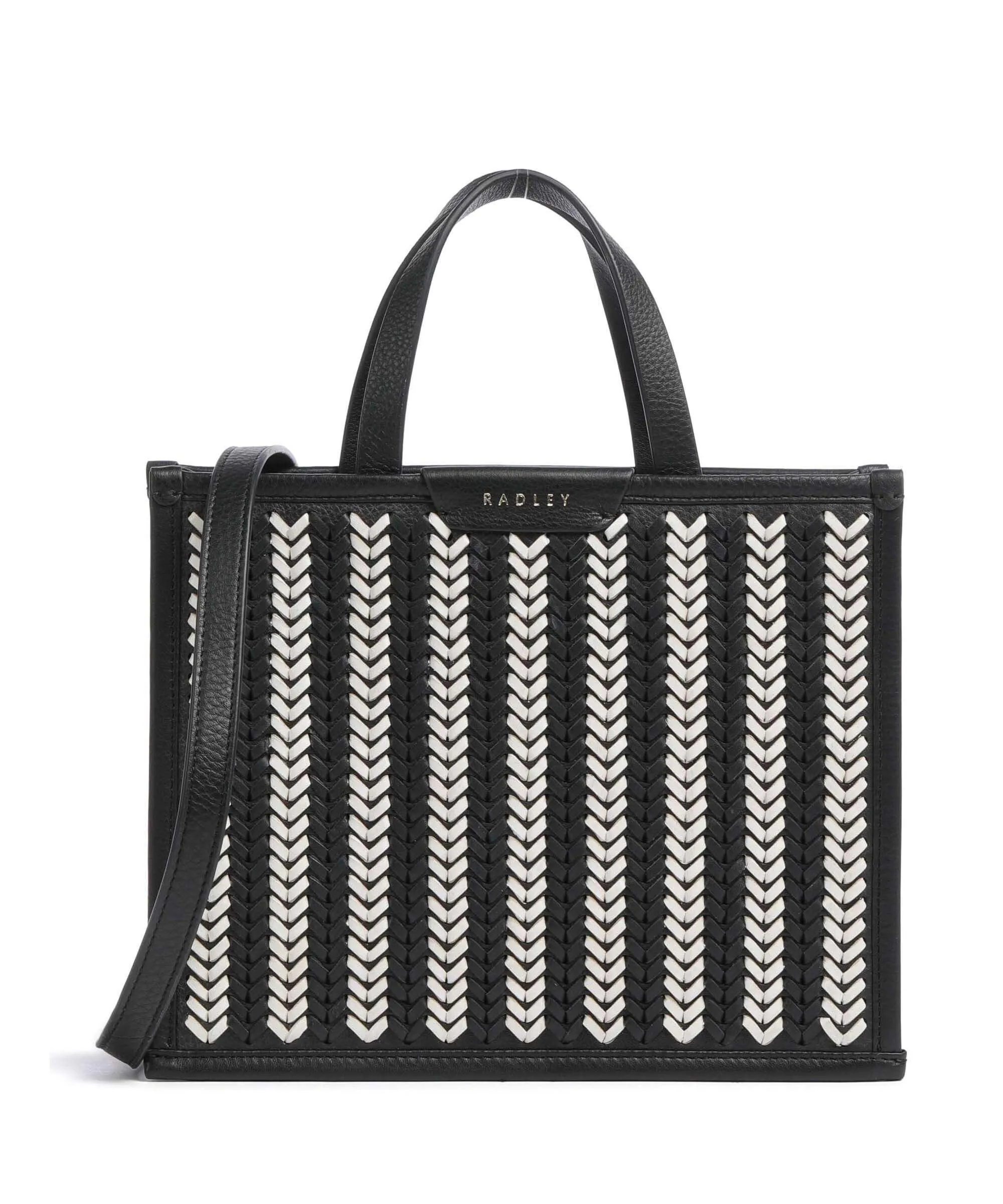  Radley London Audley Drive Borsa a mano pelle di vacchetta finemente grana nero/bianco  