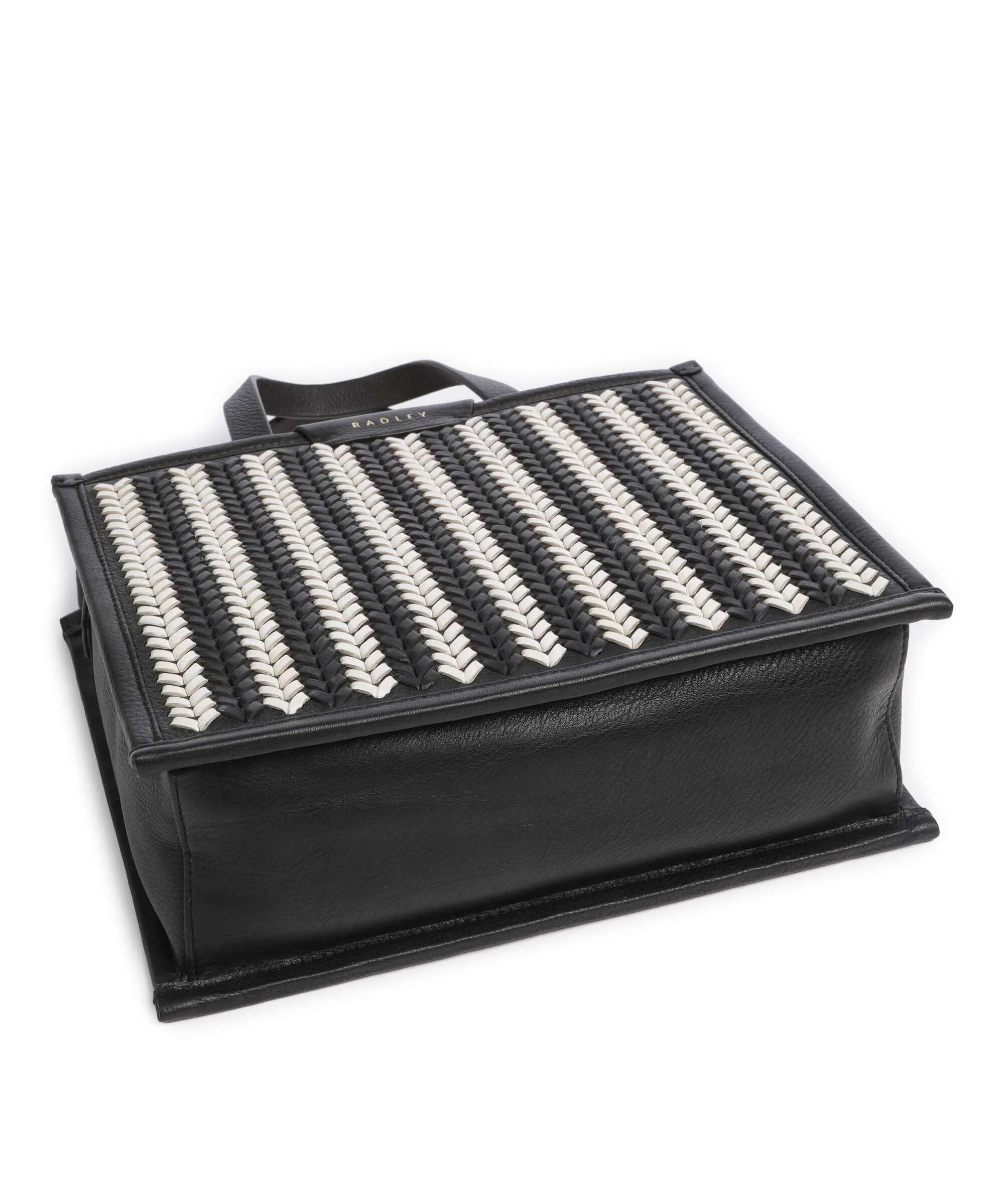  Radley London Audley Drive Borsa a mano pelle di vacchetta finemente grana nero/bianco  