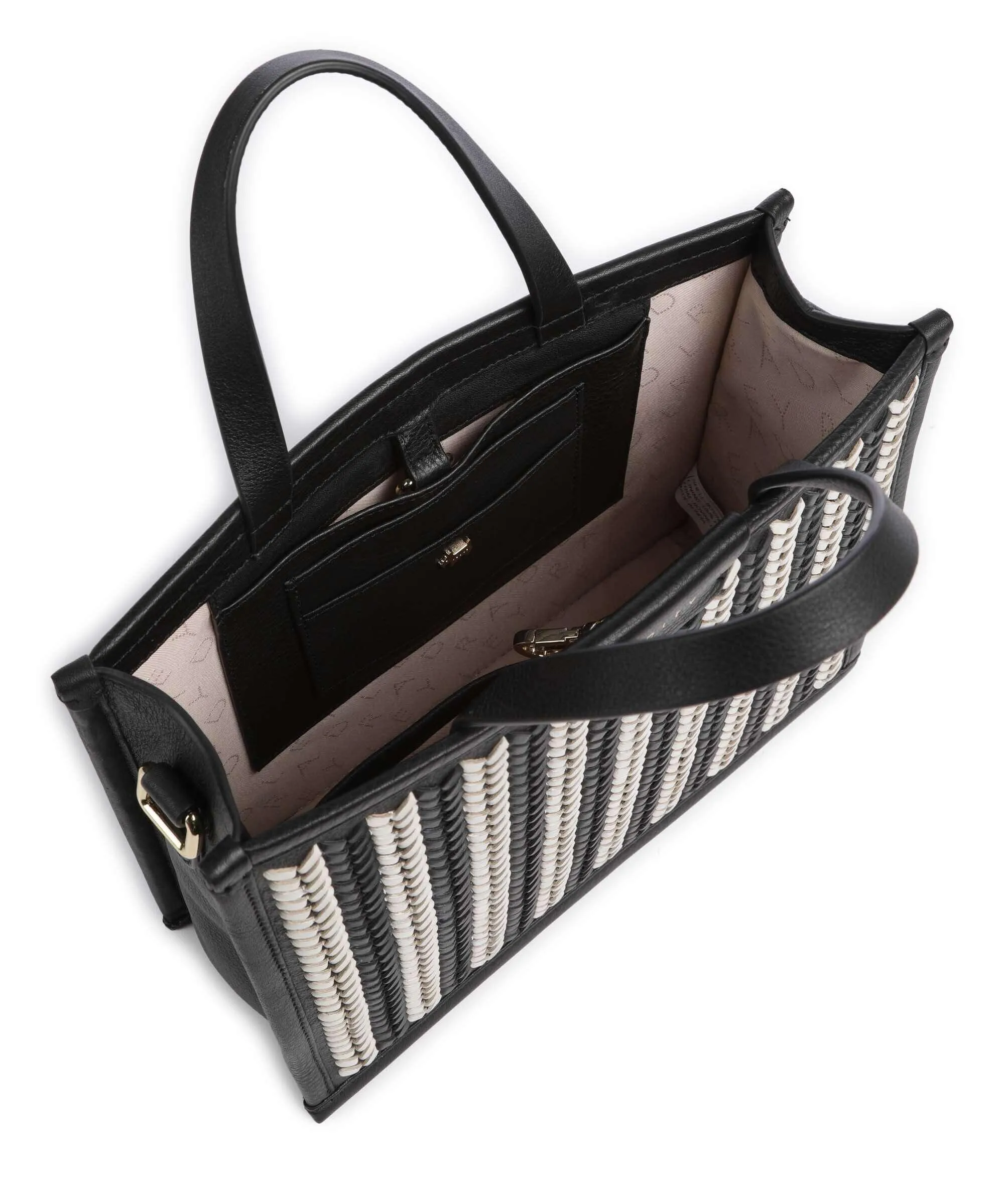  Radley London Audley Drive Borsa a mano pelle di vacchetta finemente grana nero/bianco  