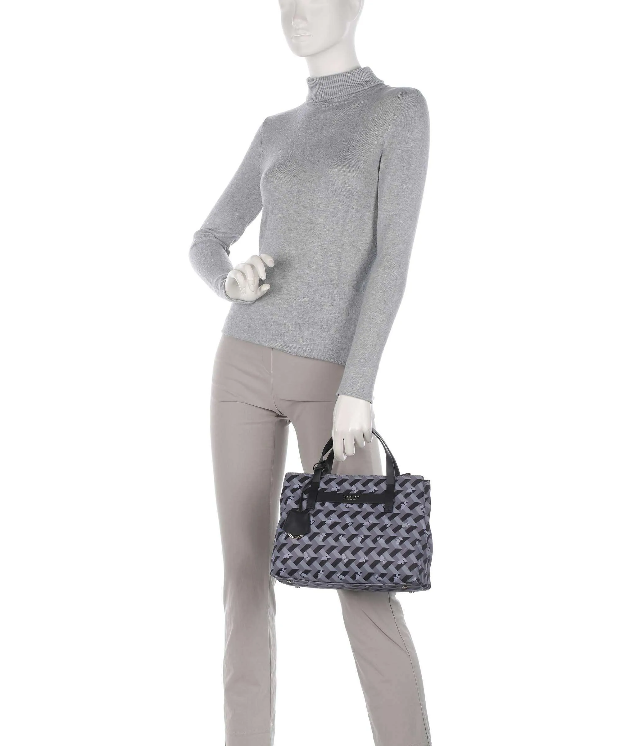  Radley London Finsbury Park Borsa a mano poliestere riciclato, poliestere grigio/nero  