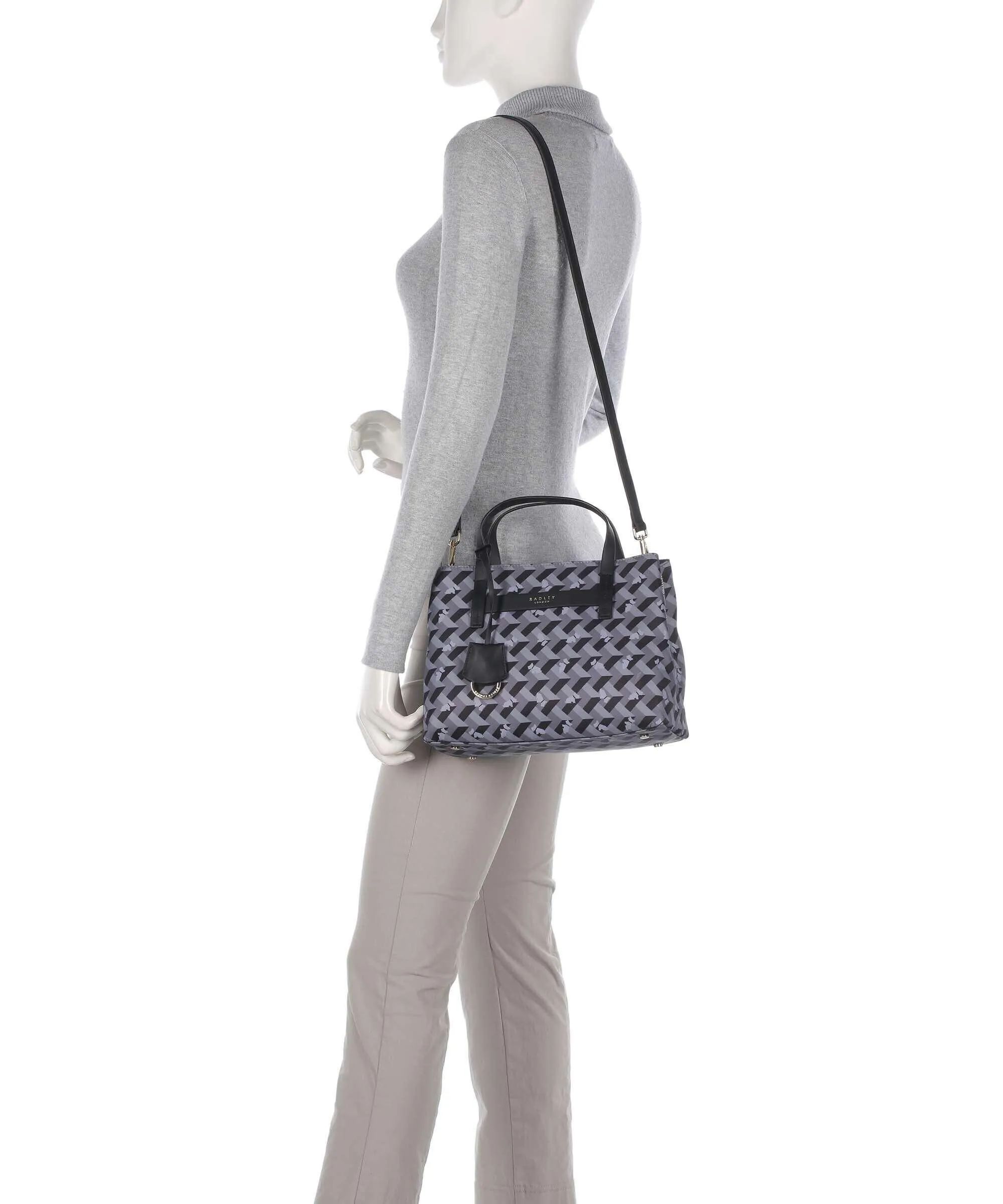  Radley London Finsbury Park Borsa a mano poliestere riciclato, poliestere grigio/nero  