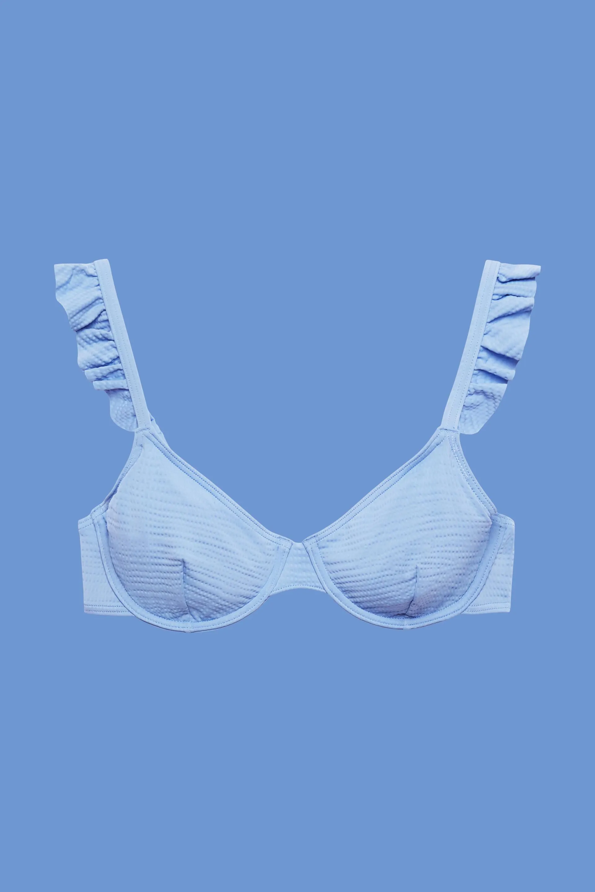 Riciclato: top da bikini con ferretto con arricciature