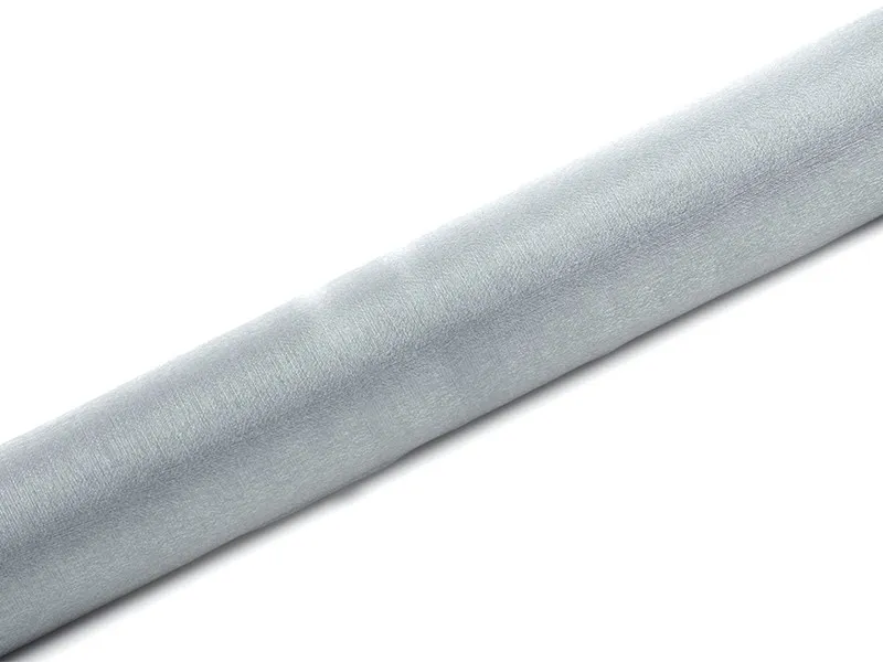 Rotolo di tessuto in organza argento 9m x 36cm