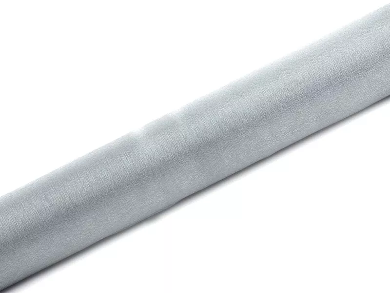 Rotolo di tessuto in organza argento 9m x 36cm