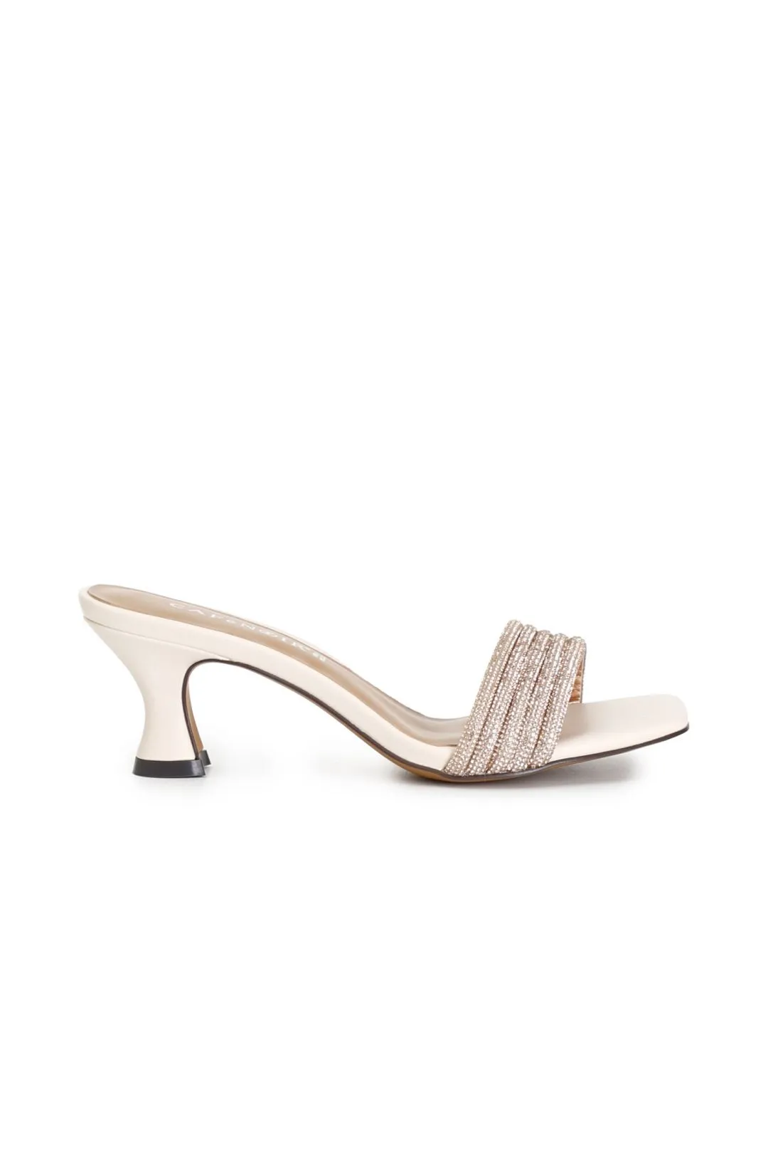 sabot con strass cipria