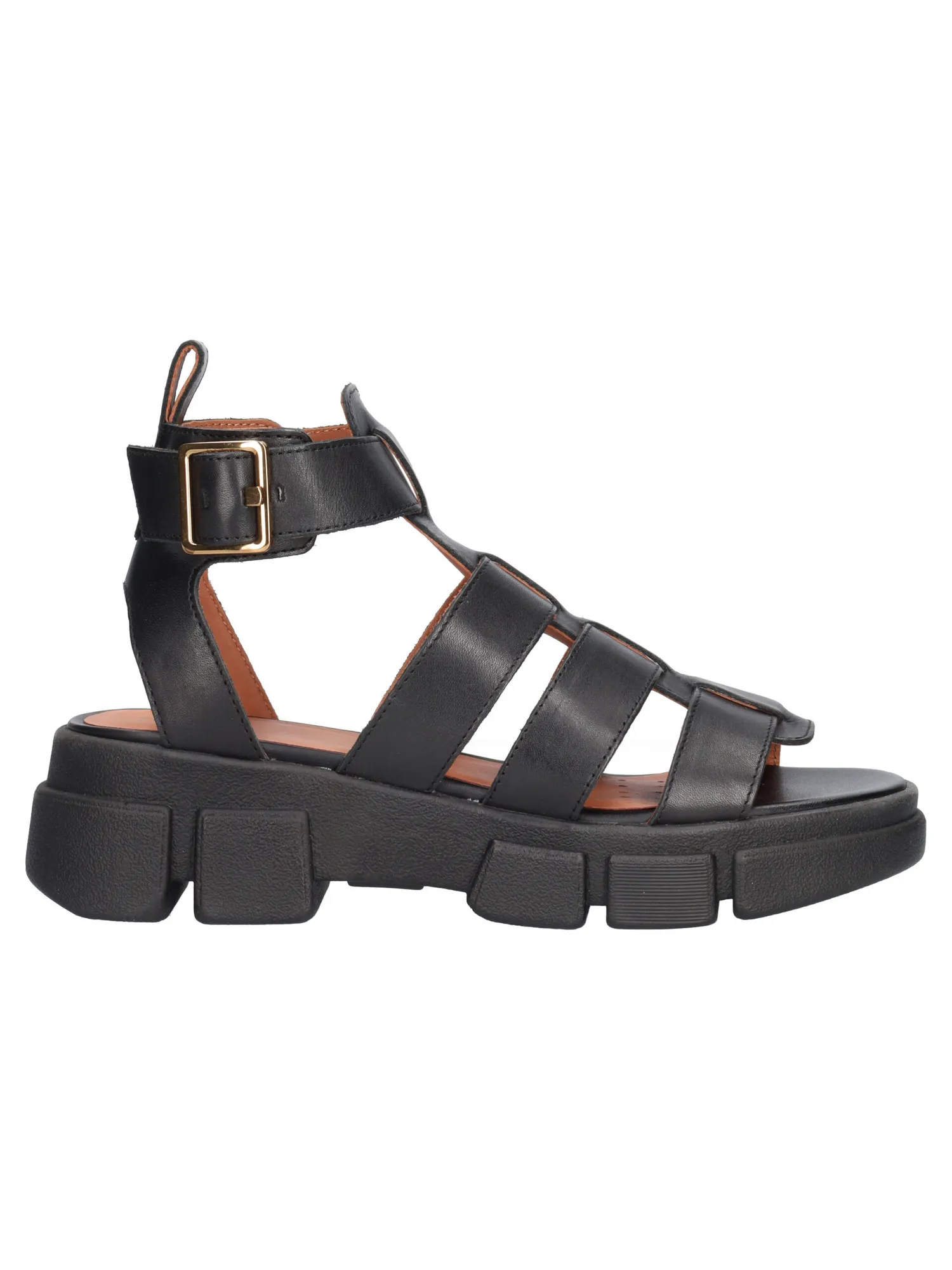 Sandalo con tacco basso Geox Lisbona da donna nero