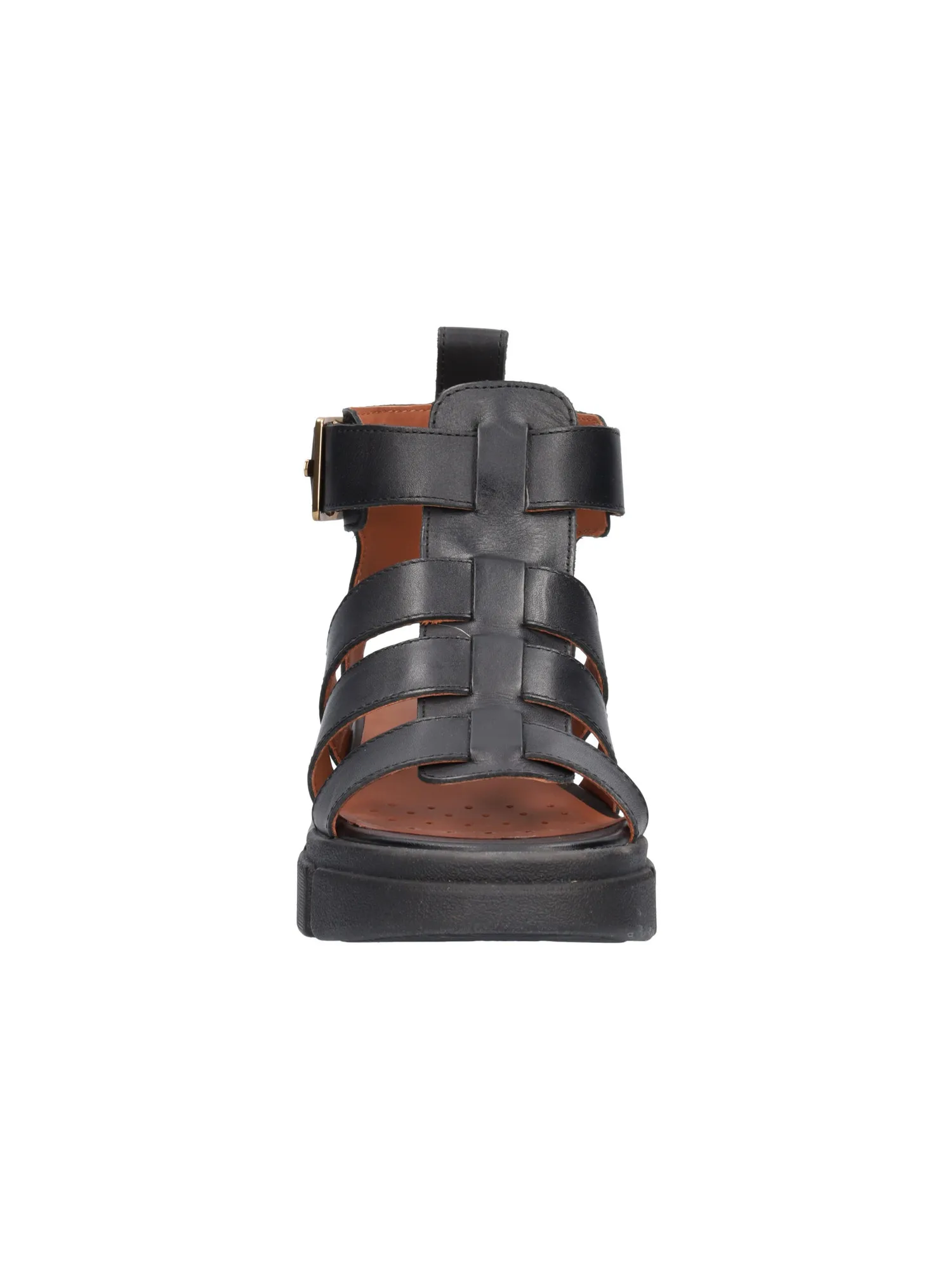 Sandalo con tacco basso Geox Lisbona da donna nero