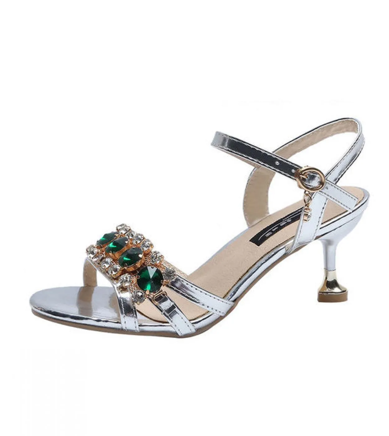 Scarpe da donna eleganti con tacco medio con strass 2022 Sandali estivi da donna di lusso per scarpe con zeppa da donna Shipp gr