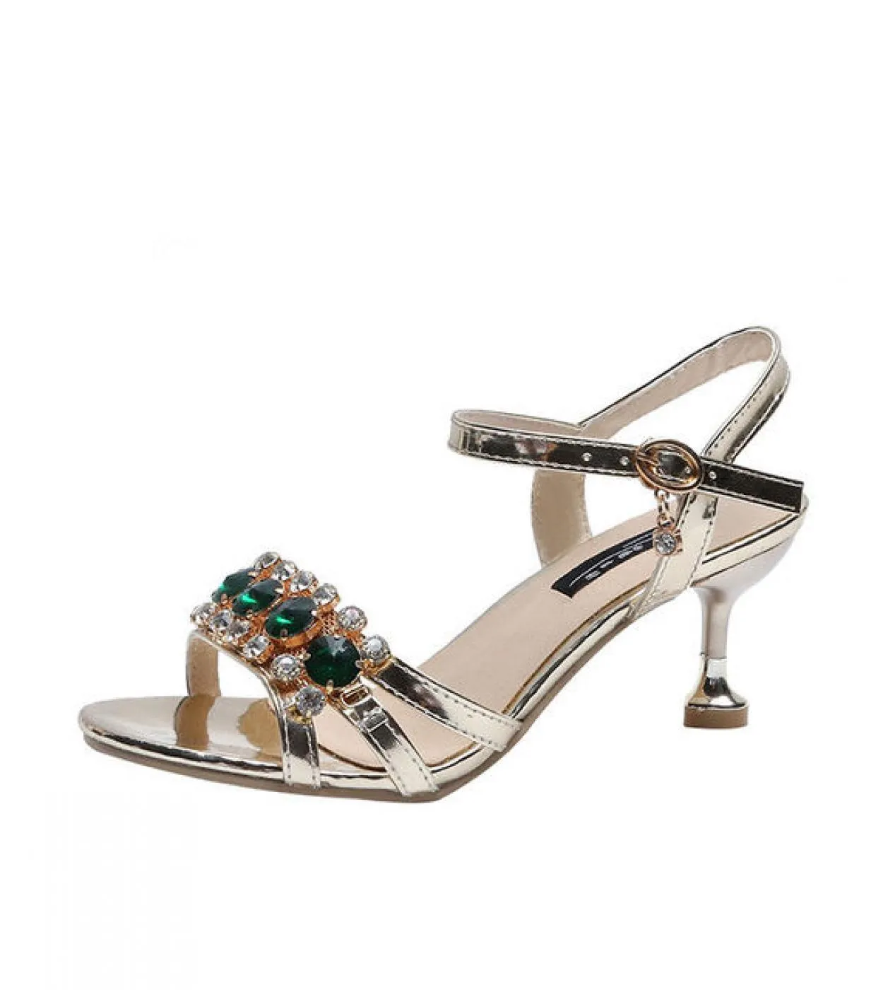 Scarpe da donna eleganti con tacco medio con strass 2022 Sandali estivi da donna di lusso per scarpe con zeppa da donna Shipp gr