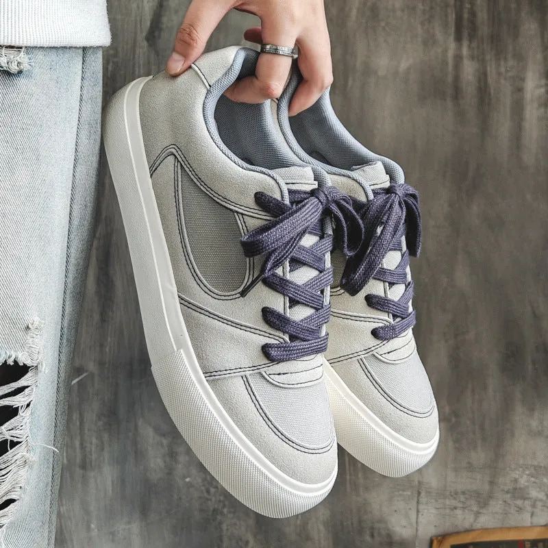 Scarpe da ginnastica da skate casual eleganti in tela piatta da uomo