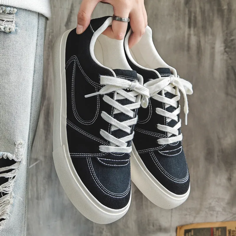 Scarpe da ginnastica da skate casual eleganti in tela piatta da uomo