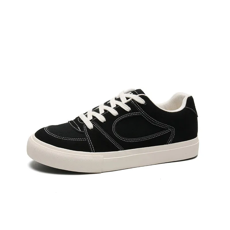Scarpe da ginnastica da skate casual eleganti in tela piatta da uomo