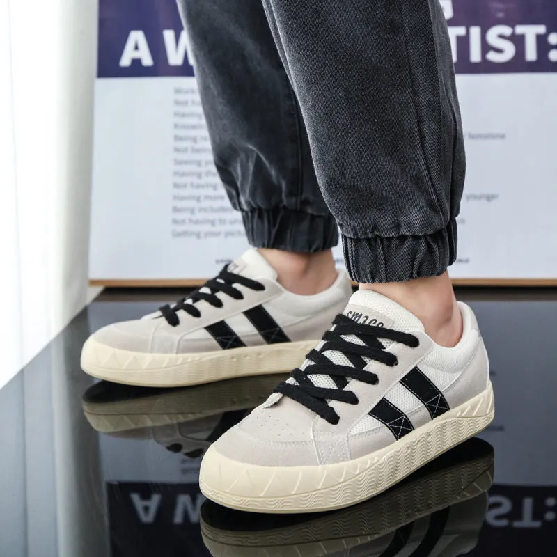 Scarpe da skate casual piatte in tela alla moda da uomo