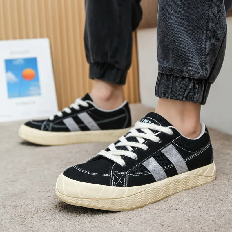 Scarpe da skate casual piatte in tela alla moda da uomo