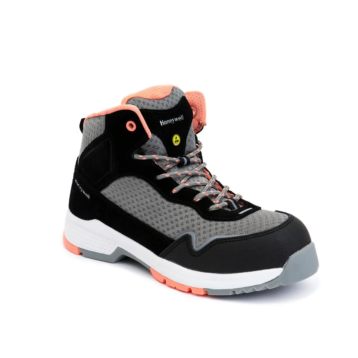 Scarponcini antinfortunistici S1P Honeywell Safety da Donna tg. 35, col. Nero, Grigio, ESD, con puntale di sicurezza
