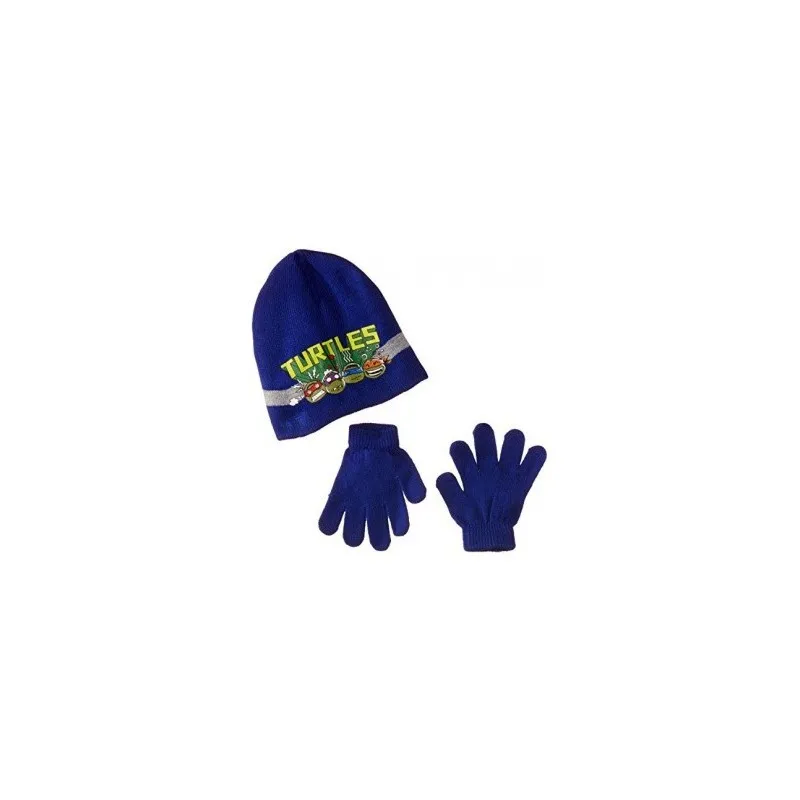 SET CAPPELLO+GUANTI TARTARUGHE NINJA TAGLIA: UNICA BLU