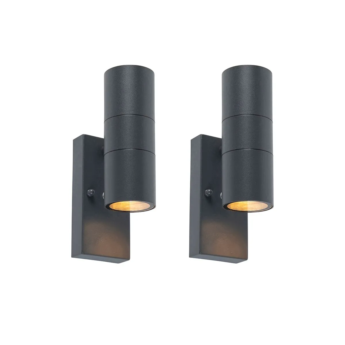 Set di 2 applique da esterno grigio scuro a 2 luci sensore chiaro-scuro - Duo