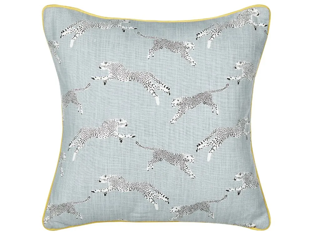 Set di 2 cuscini ARALES Cotone 45 x 45 cm Grigio chiaro Trama animale
