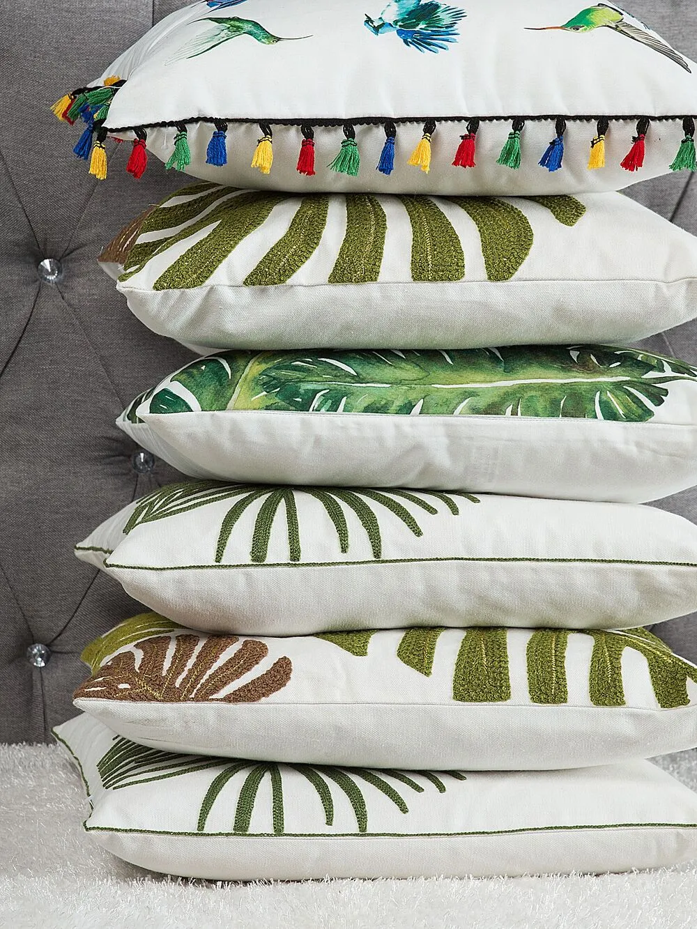 Set di 2 cuscini MALLOW 45 x 45 cm Multicolore Trama animale