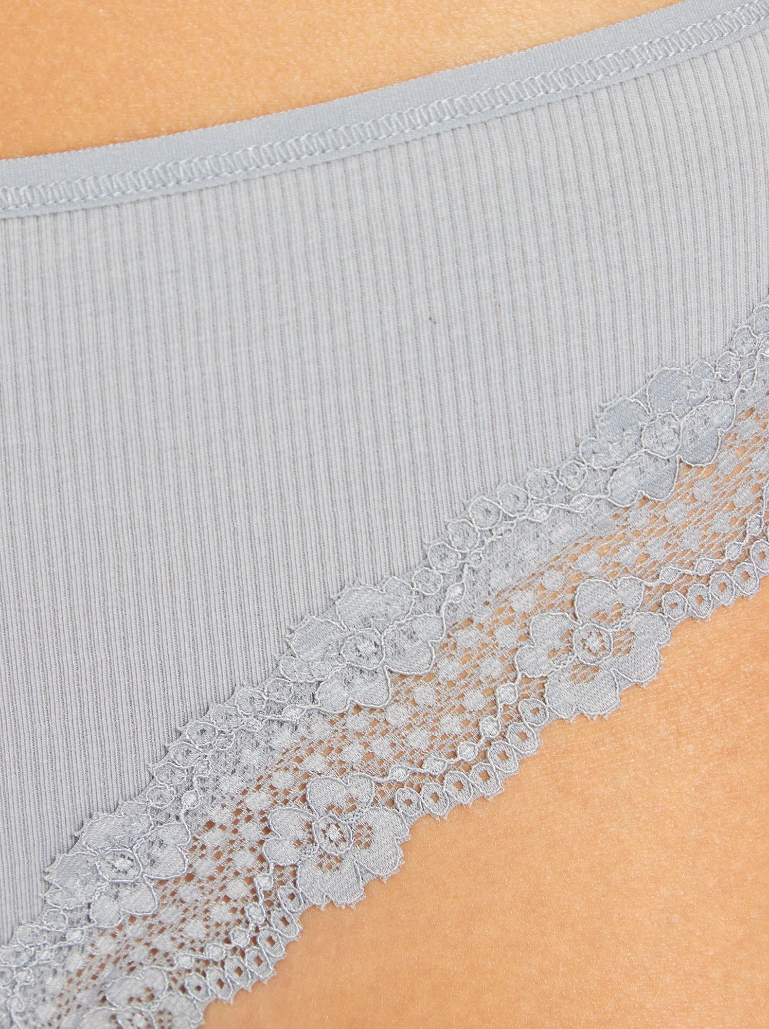 Set di 3 tanga in maglia a coste - ROSA
