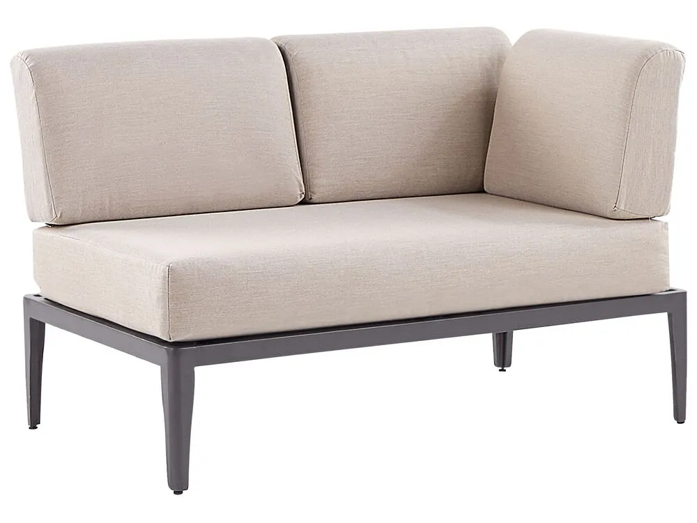 Set di divani angolari da giardino 6 posti RIMA III Lato Sinistro Modulare Metallo Beige