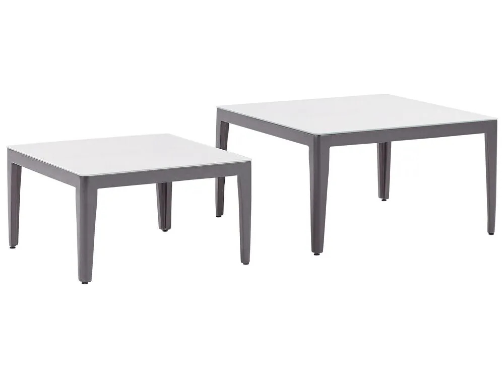Set di divani angolari da giardino 6 posti RIMA III Lato Sinistro Modulare Metallo Beige