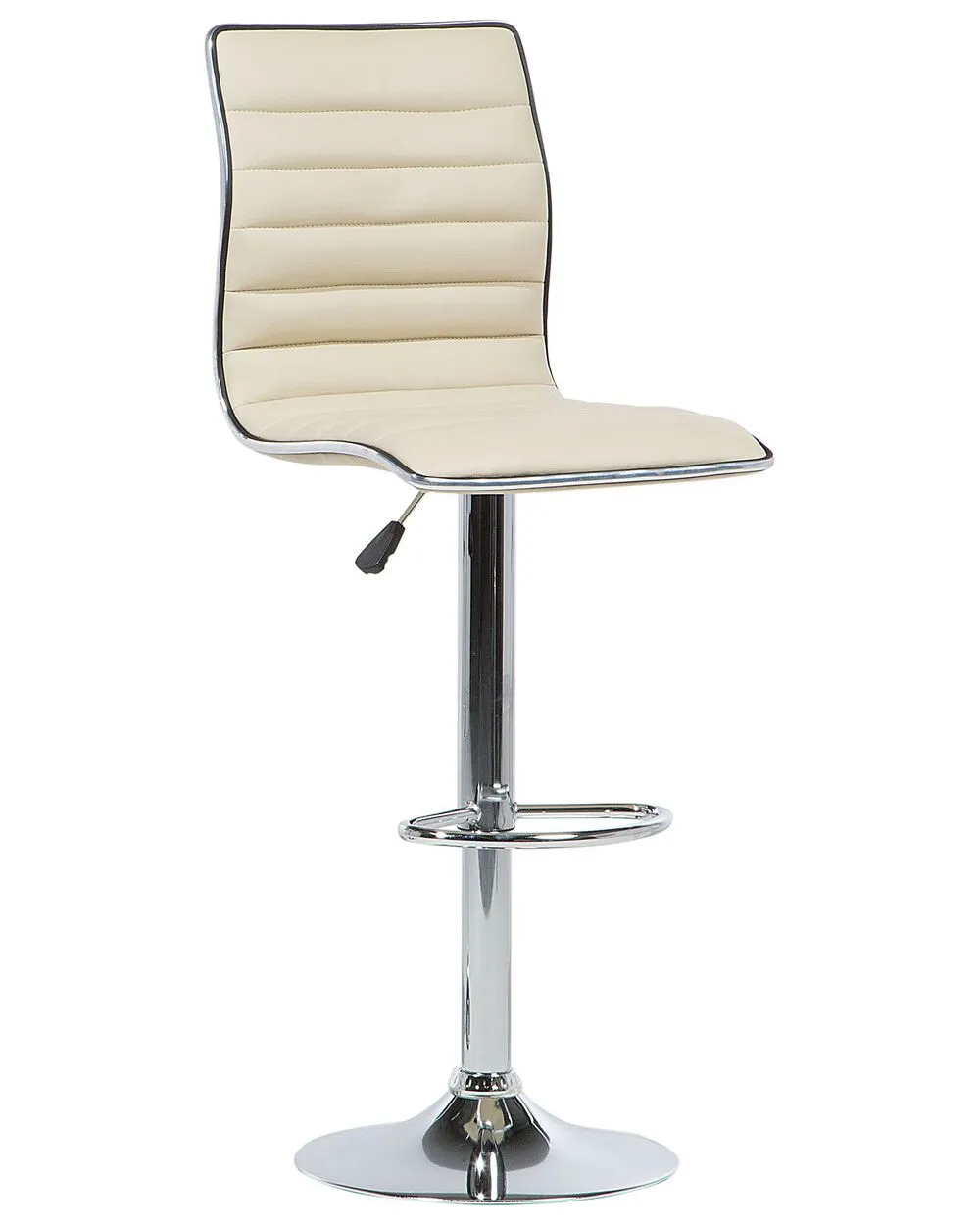 Set of 2 Bar Chairs LUCERNE Faux Leather Swivel Light Beige