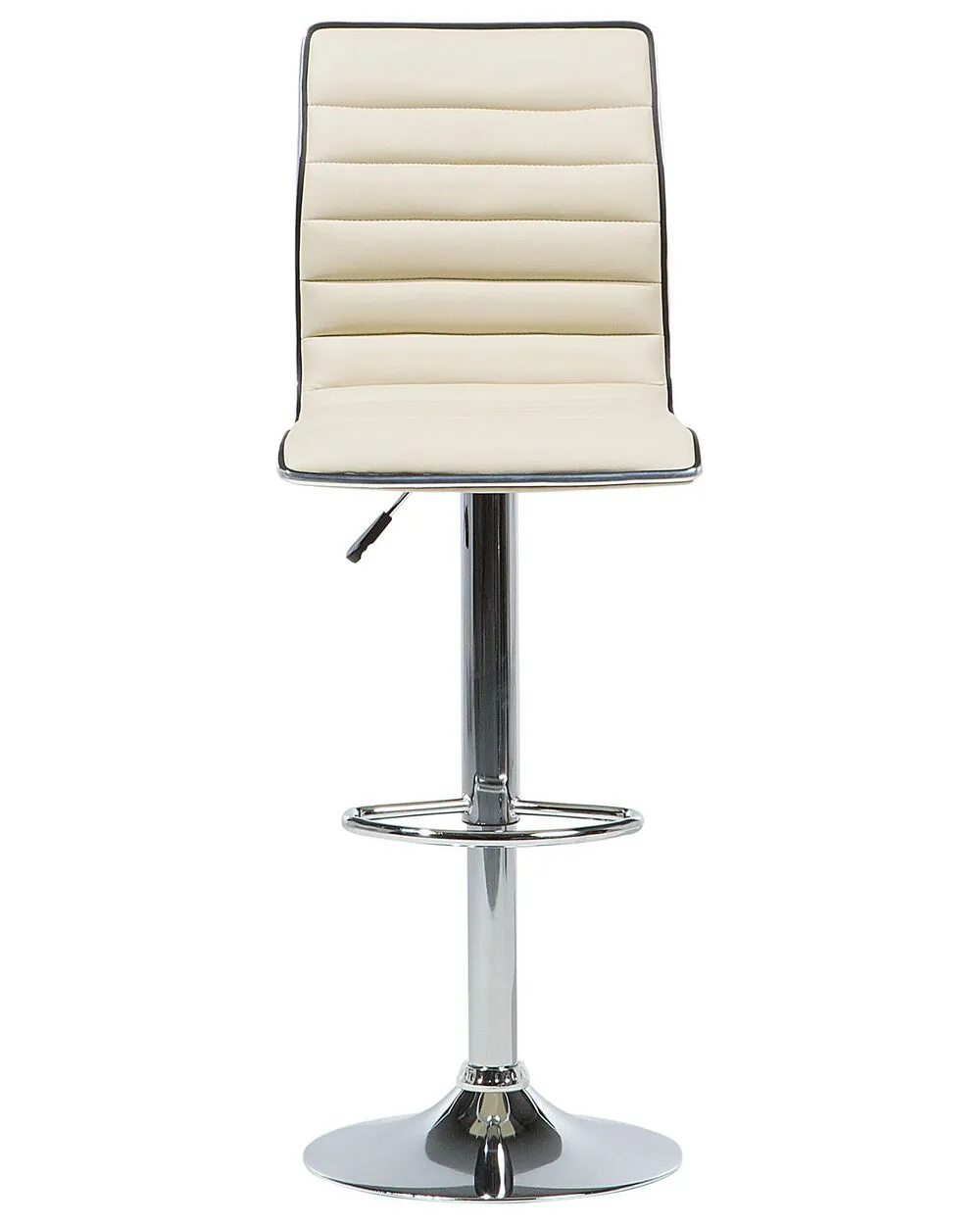 Set of 2 Bar Chairs LUCERNE Faux Leather Swivel Light Beige