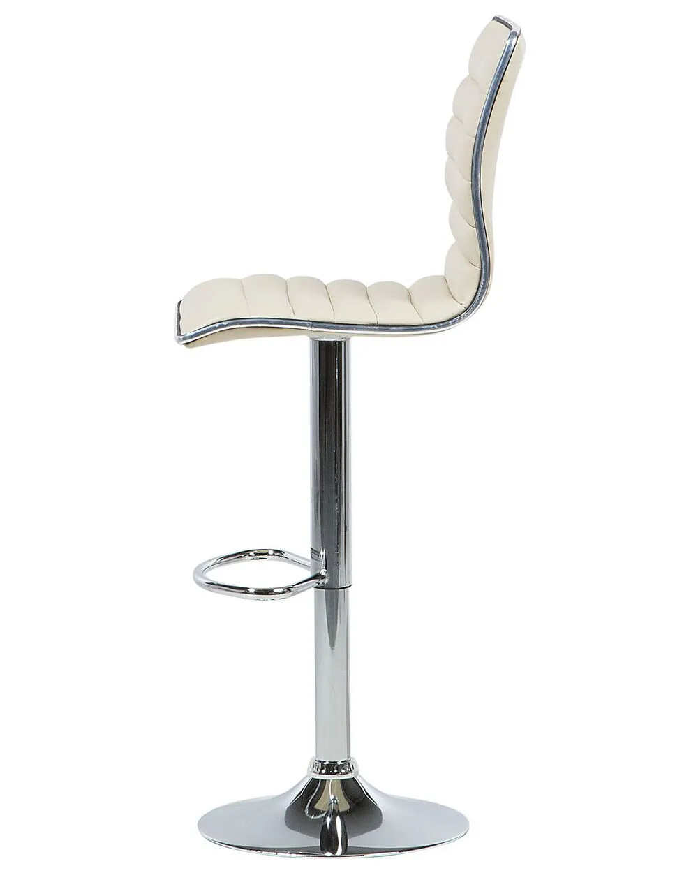 Set of 2 Bar Chairs LUCERNE Faux Leather Swivel Light Beige