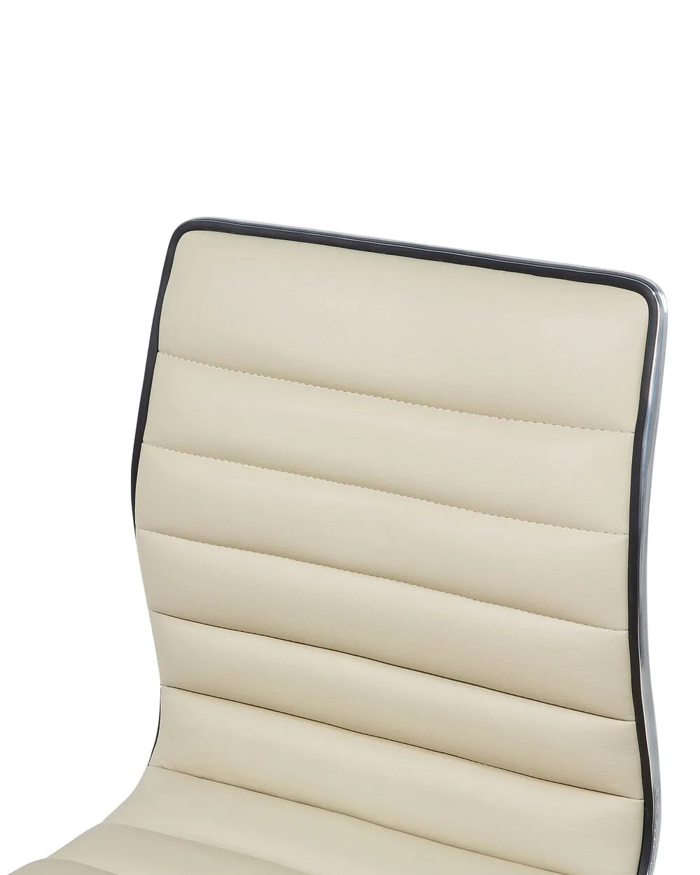 Set of 2 Bar Chairs LUCERNE Faux Leather Swivel Light Beige