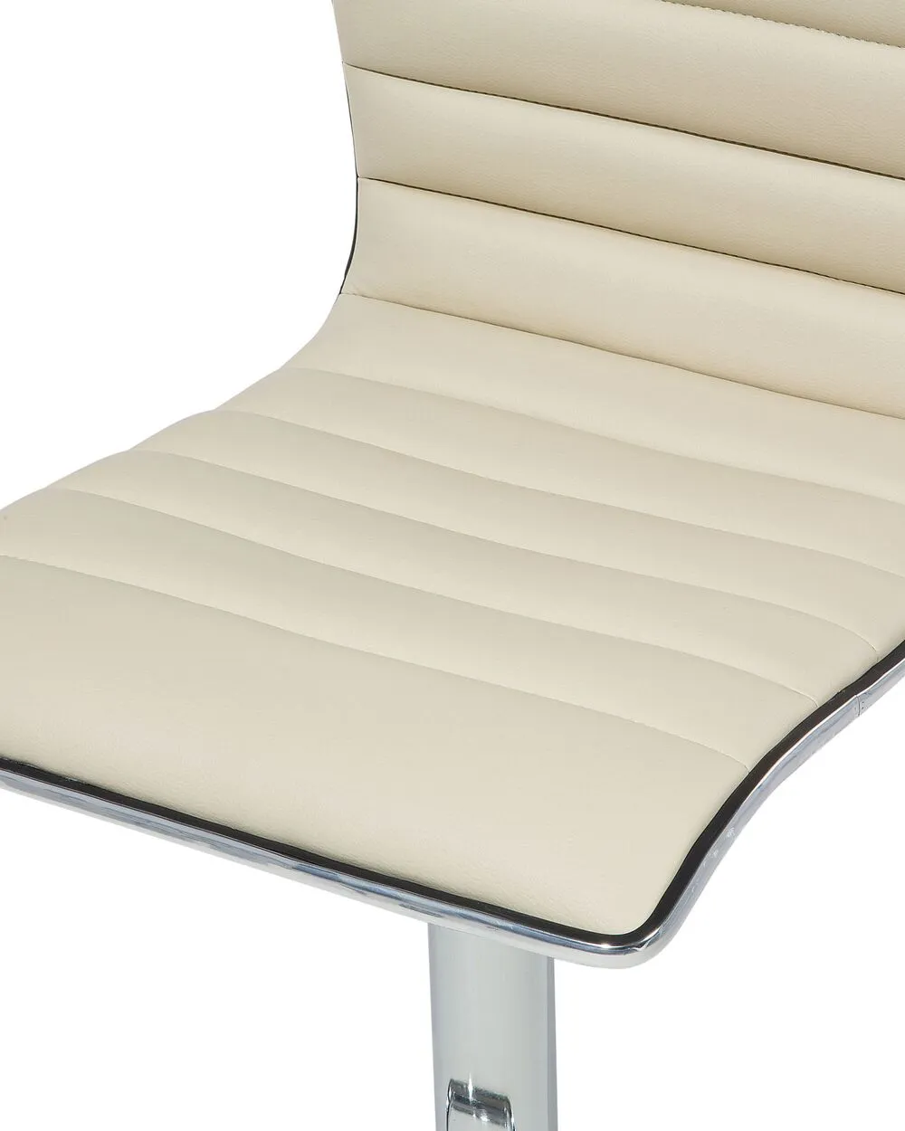 Set of 2 Bar Chairs LUCERNE Faux Leather Swivel Light Beige