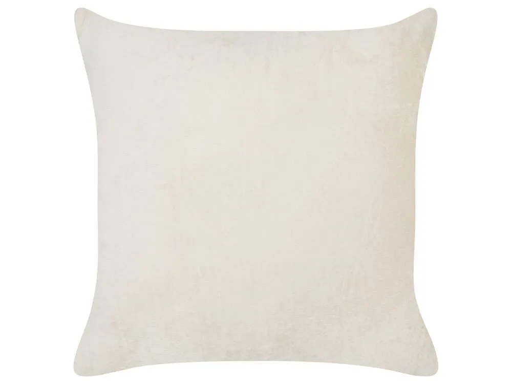 Set of 2 Decorative Cushions KASRA Faux Fur 45 x 45 cm Light Beige Abstract Pattern