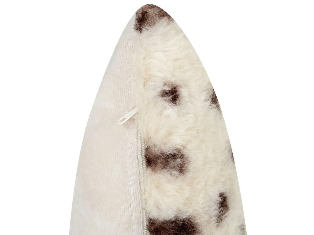 Set of 2 Decorative Cushions KASRA Faux Fur 45 x 45 cm Light Beige Abstract Pattern