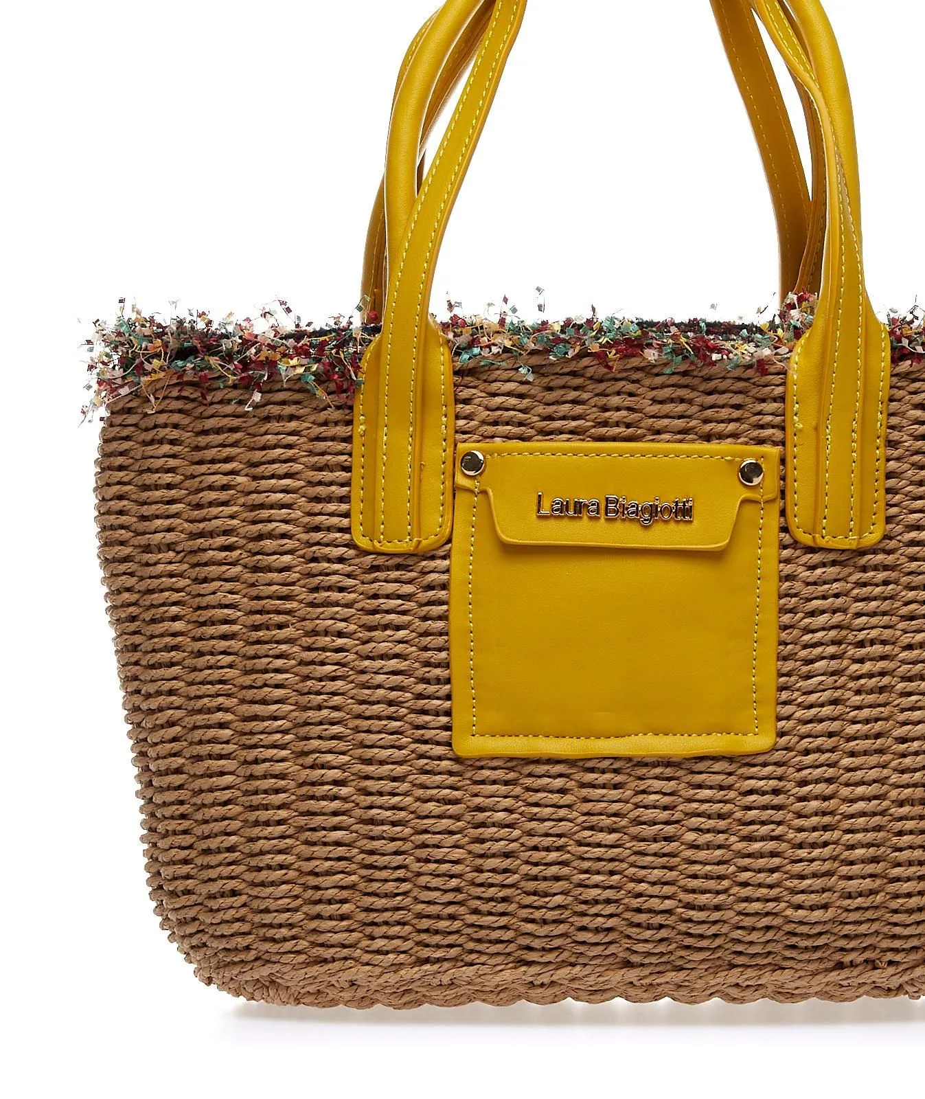 Shopper da mare beige in paglia