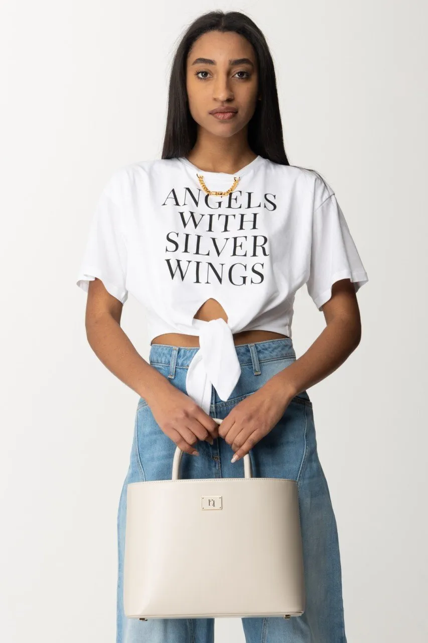 Shopper media con placca logo smaltata Avena