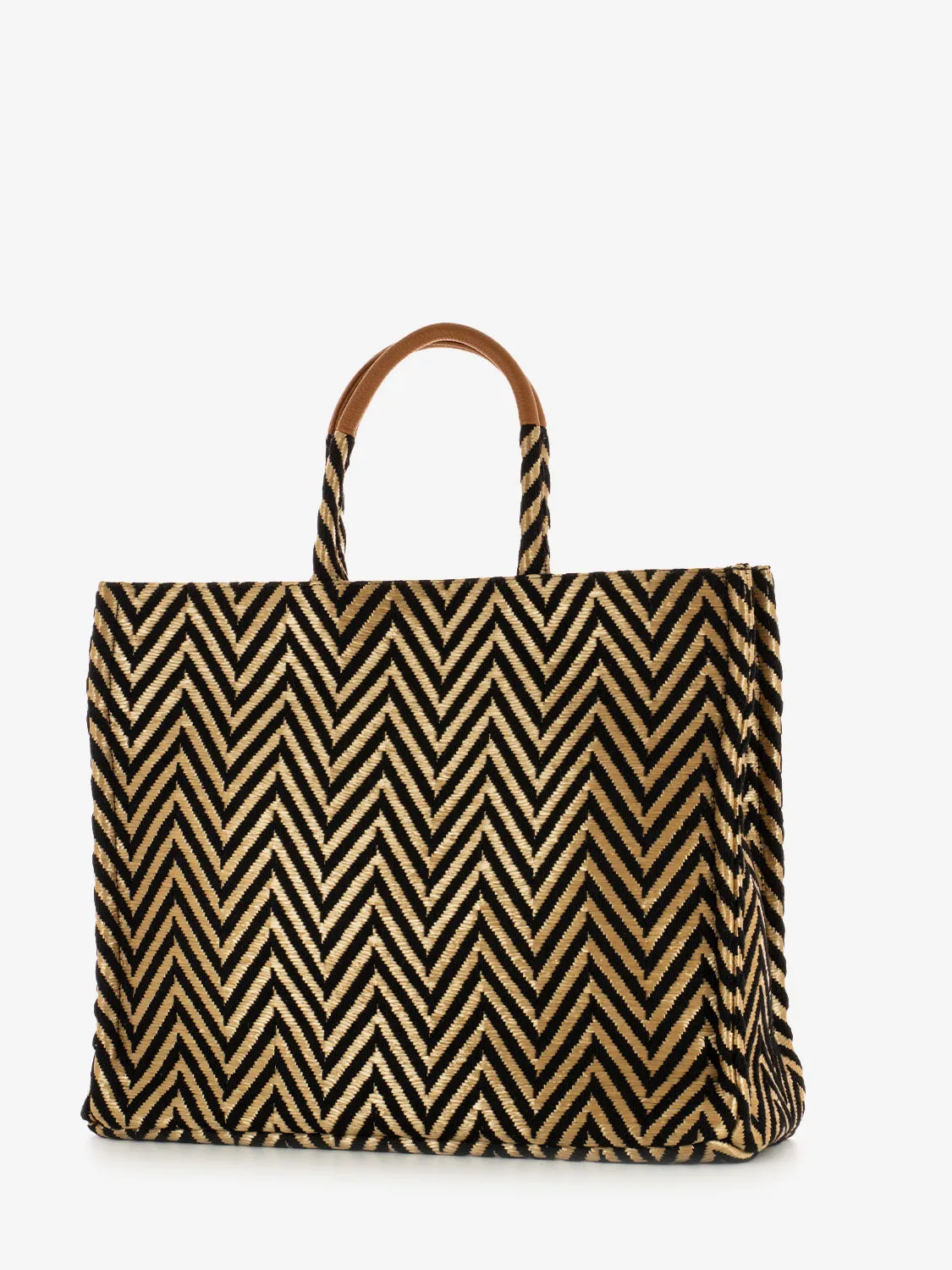 Shopper medium Liverpool cuoio / nero