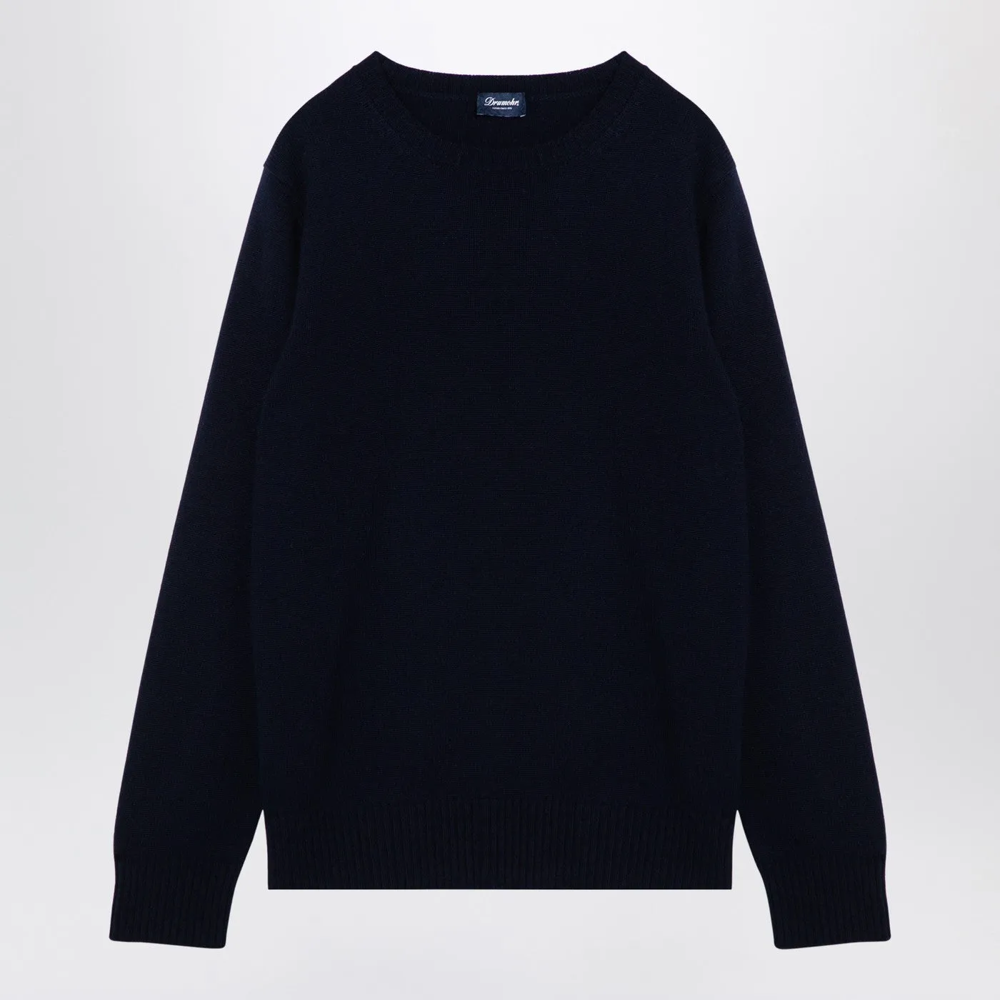 Sighi di Drumohr Blue Cashmere Crew Neck