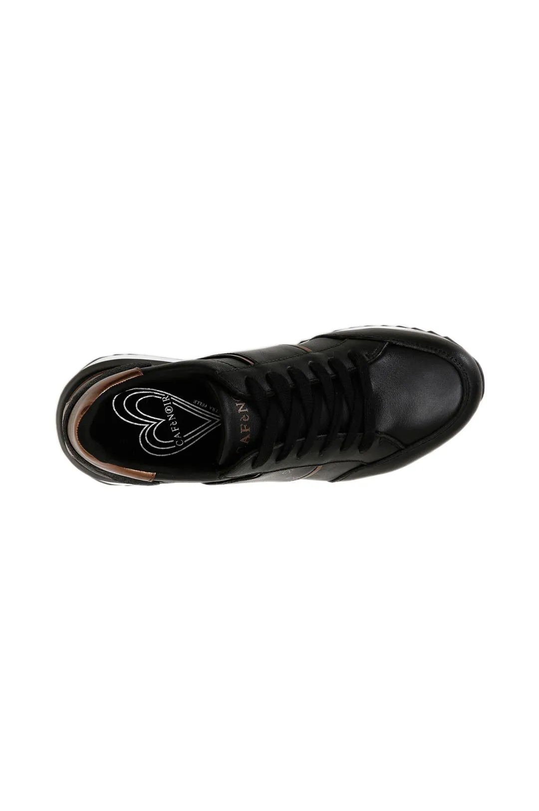 sneakers in pelle con fascia logata