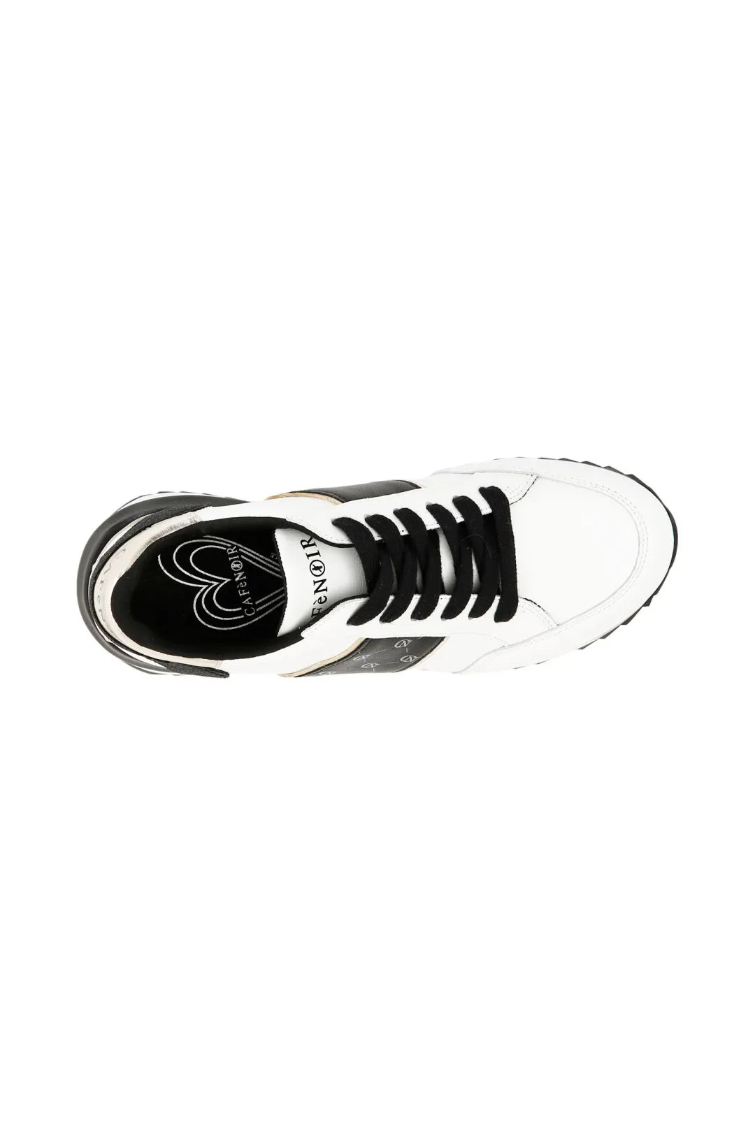 sneakers in pelle con fascia logata