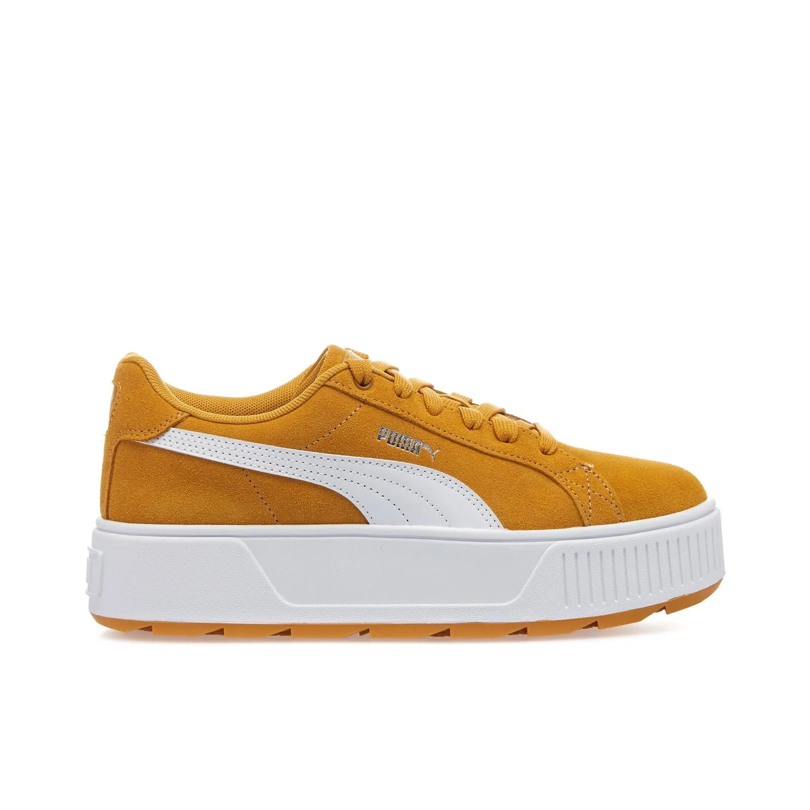 Sneakers tennis gialle scamosciate con platform karmen amber da donna