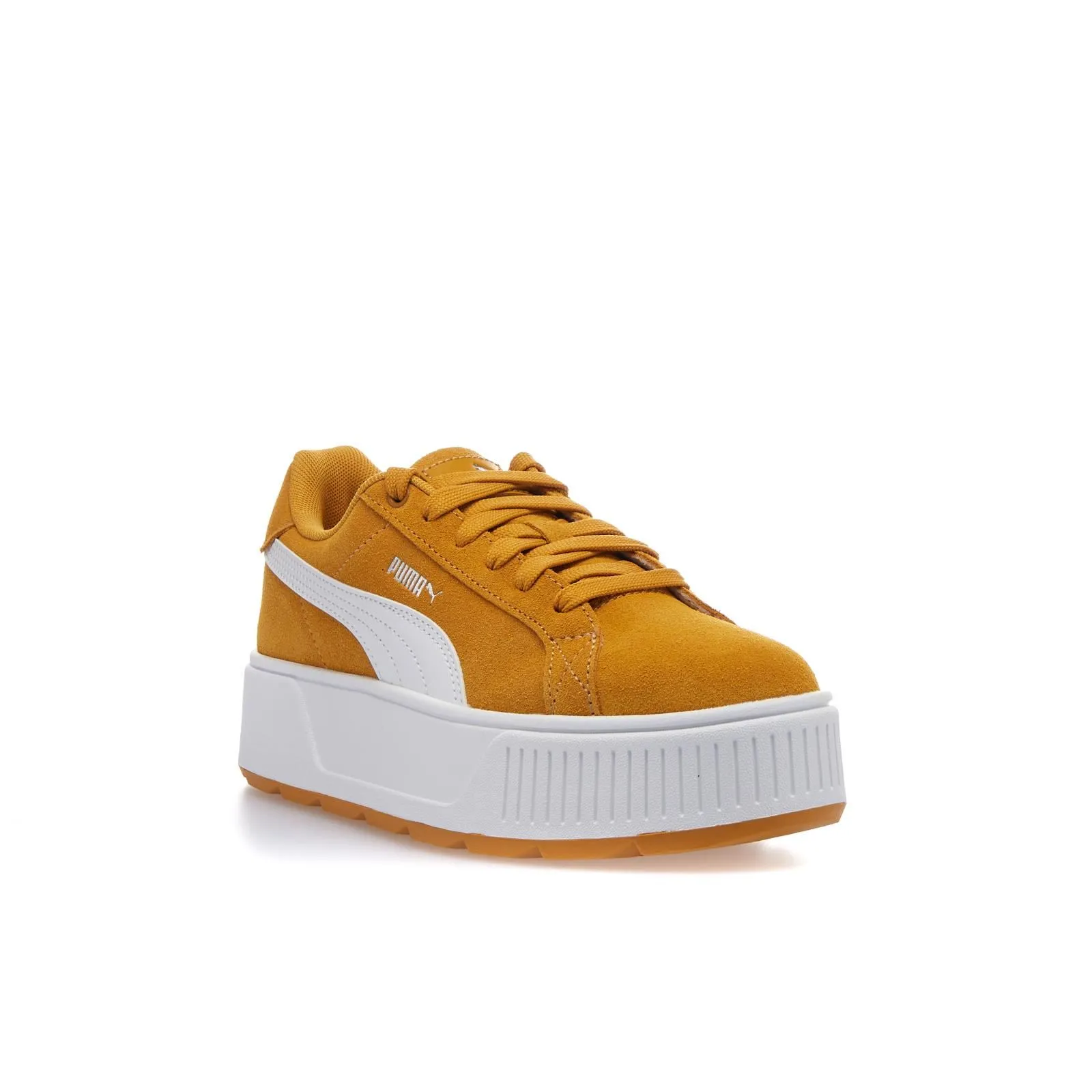 Sneakers tennis gialle scamosciate con platform karmen amber da donna