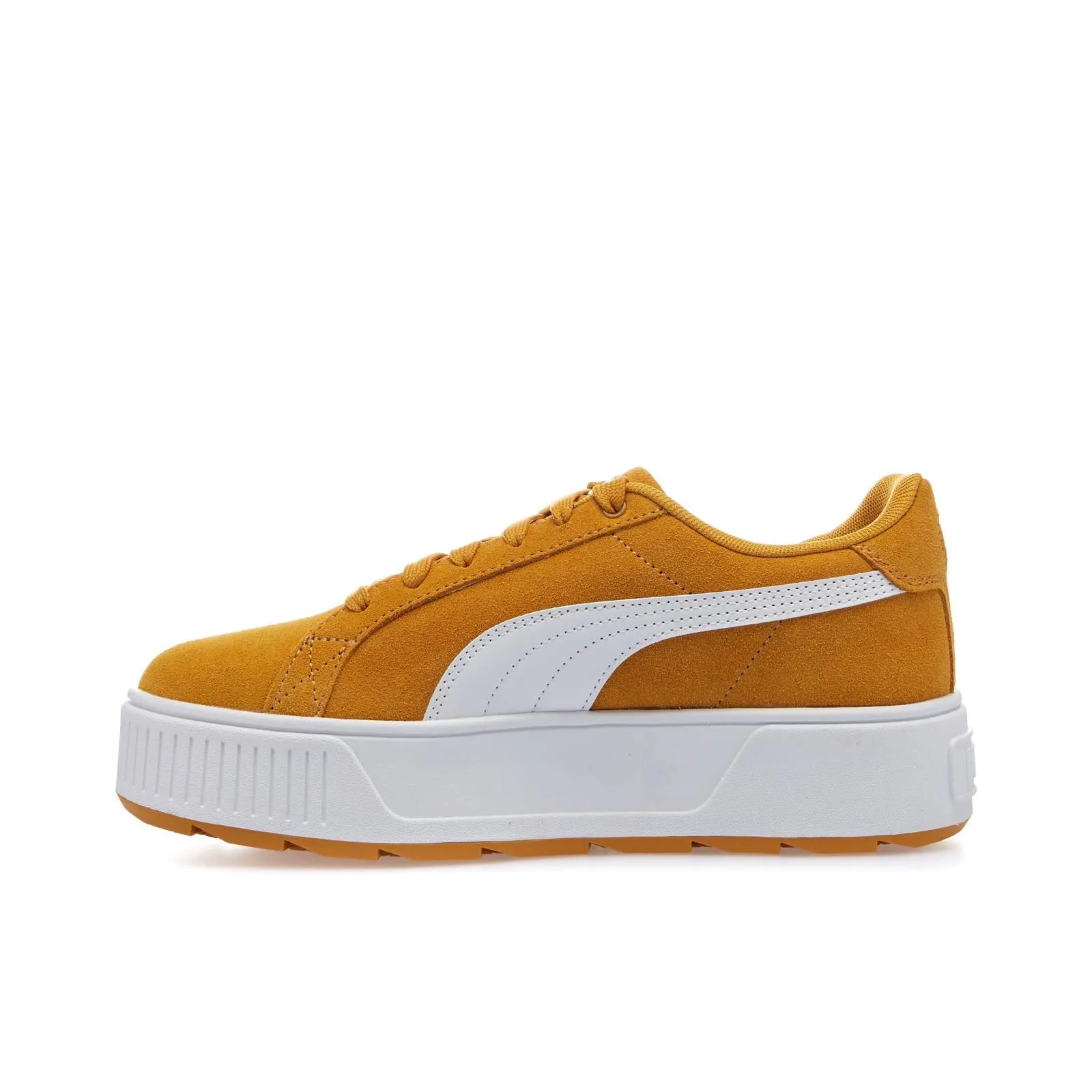 Sneakers tennis gialle scamosciate con platform karmen amber da donna