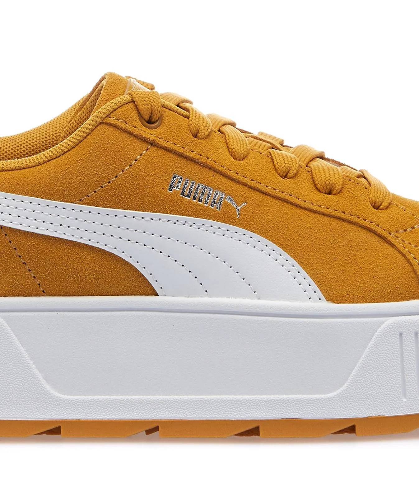 Sneakers tennis gialle scamosciate con platform karmen amber da donna