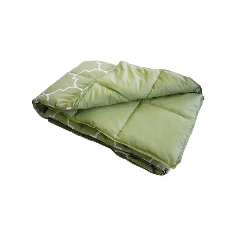Soff.IM letto Piumone Stampato Decoro Verde in piuma naturale