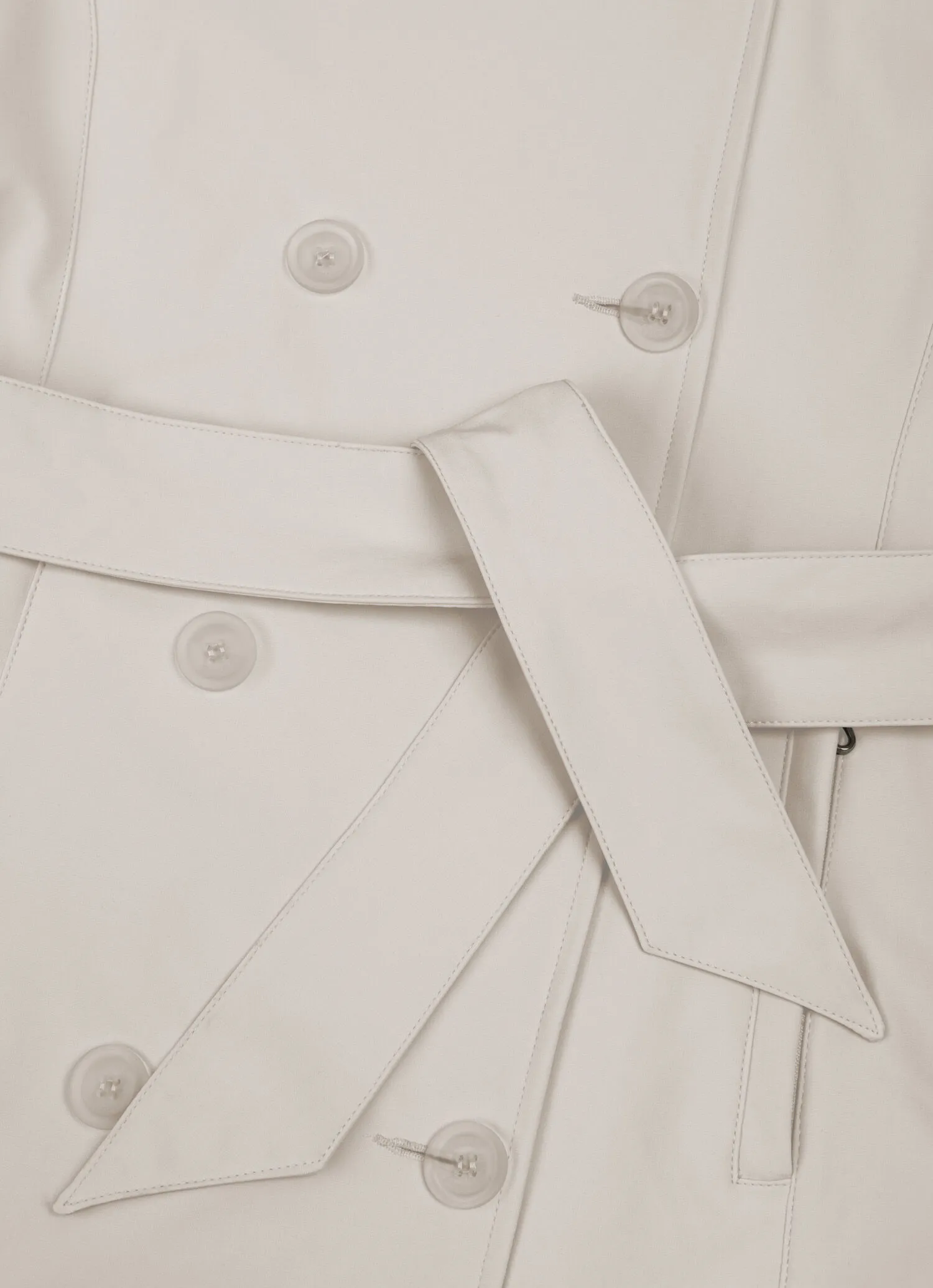 Softshell trench coat with belted waist